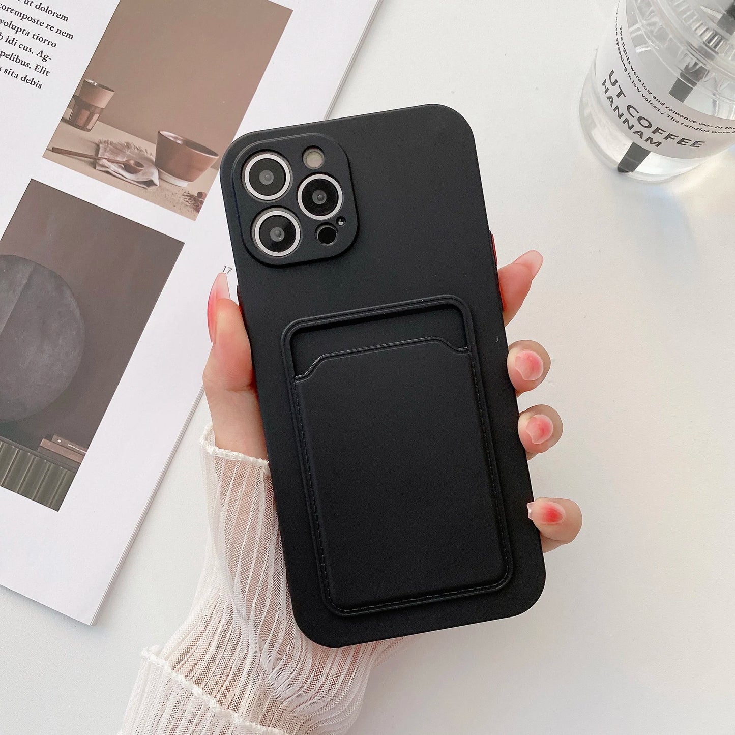 LVOEST Phone Case For iphone 11 12 13 pro max XR x xs max 7 8 plus se 2020 12 mini 14 15 Soft Silicone Wallet Card Holder cover