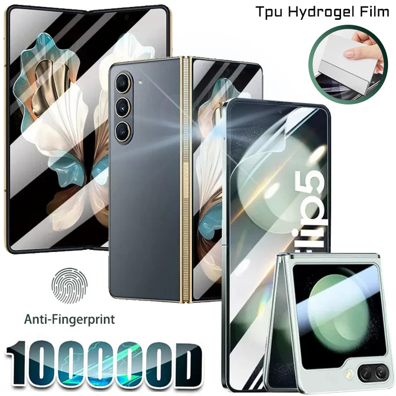 Diamond Tpu Hydrogel Film For Samsung Galaxy Z Fold 7 6 5 4 3 2 Anti oil Stains Screen Protector Flip 7 FE 6 Front Back Fold7 5G