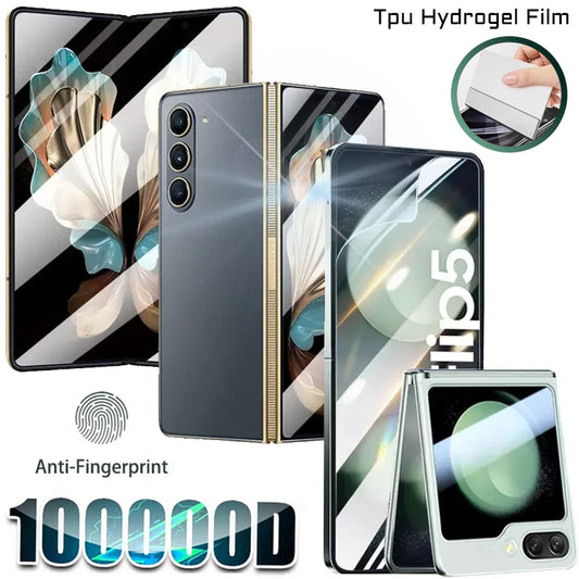 Diamond Tpu Hydrogel Film For Samsung Galaxy Z Fold 7 6 5 4 3 2 Anti oil Stains Screen Protector Flip 7 FE 6 Front Back Fold7 5G