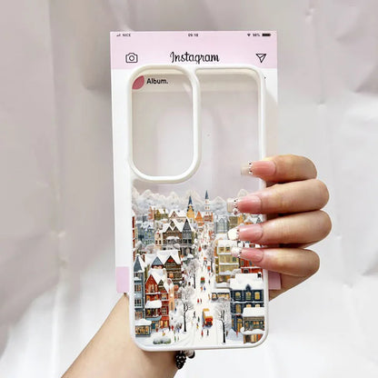 For Samsung Galaxy S25 Cute Winter Snow Case for Samsung S24 S25 S23 Ultra S 25 24 Plus Christmas Santa Claus Clear Phone Cover
