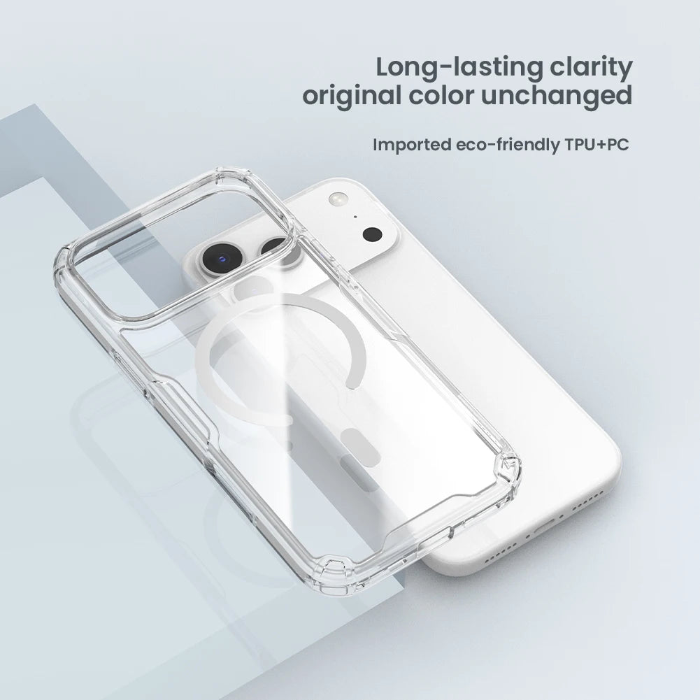 Nillkin For iPhone 17 Pro Max / 17 Air Magnetic Case Nature TPU Pro Soft  Adapt Magsafe Back Cover For iPhone 17 Phone Case