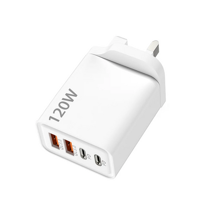 Total 120W USB Type C Charger 4 Port Fast Charging USB Phone Charger Adapter For iPhone Samsung Xiaomi Quick Charge Wall Charger