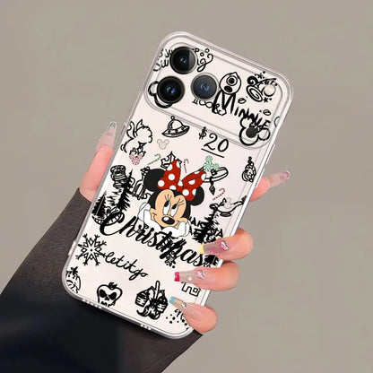 Soft Phone Cover Case for iPhone 7 8 12 Mini 17 Air 16 15 14 Plus XR 13 12 11 Pro MAX 16e Christmas Fummy Mickey Minnie