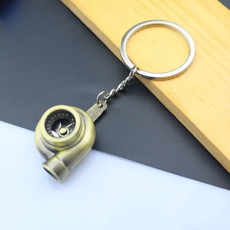 Creative Mini Auto Parts Car Wheel Keychain Auto Enthusiast Metal Keyring Accessories Key Ring Chain for Men Woman Lover Gift