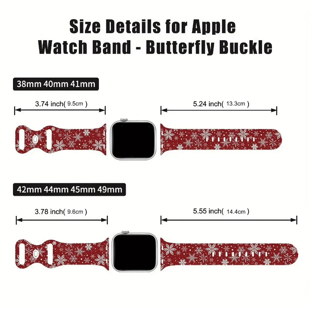 Christmas Strap for Apple Watch Ultra 3 Band 49mm 46mm 41mm 42mm 44mm 45mm Silicone Loop Bracelet for iWatch 11 10 9 8 7 6 5 SE