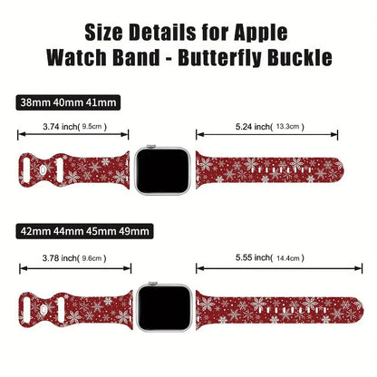 Christmas Strap for Apple Watch Ultra 3 Band 49mm 46mm 41mm 42mm 44mm 45mm Silicone Loop Bracelet for iWatch 11 10 9 8 7 6 5 SE