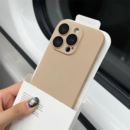 Original Color Ultra Thin Matte PC Case for iPhone 16 15 14 Plus 13 12 11 Pro Max Glass Camera Protection Shockproof Slim Case