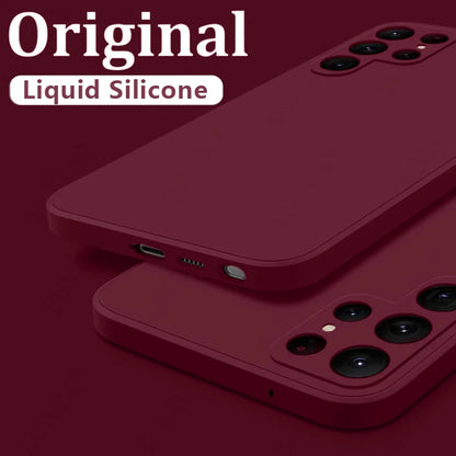 Case For Samsung Galaxy S24 S23 S22 S25 Ultra S24 FE A56 A55 A53 A52 A54 A16 A35 5G Shockproof Liquid Silicone Phone Cover Coque