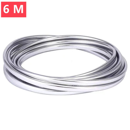 3/6M Car Door Chrome Moulding Trim Strip Edge Scratch Guard Protector Cover Strip Roll Chrome Styling Moulding Trim Strip