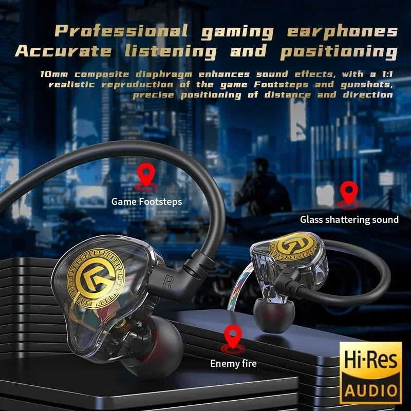 VIKEFON Wired Earphone 3.5mm Type C Digital Chip In Ear Headphone Wire-controlled Headset With Mic For iPhone 15 Android Samsung