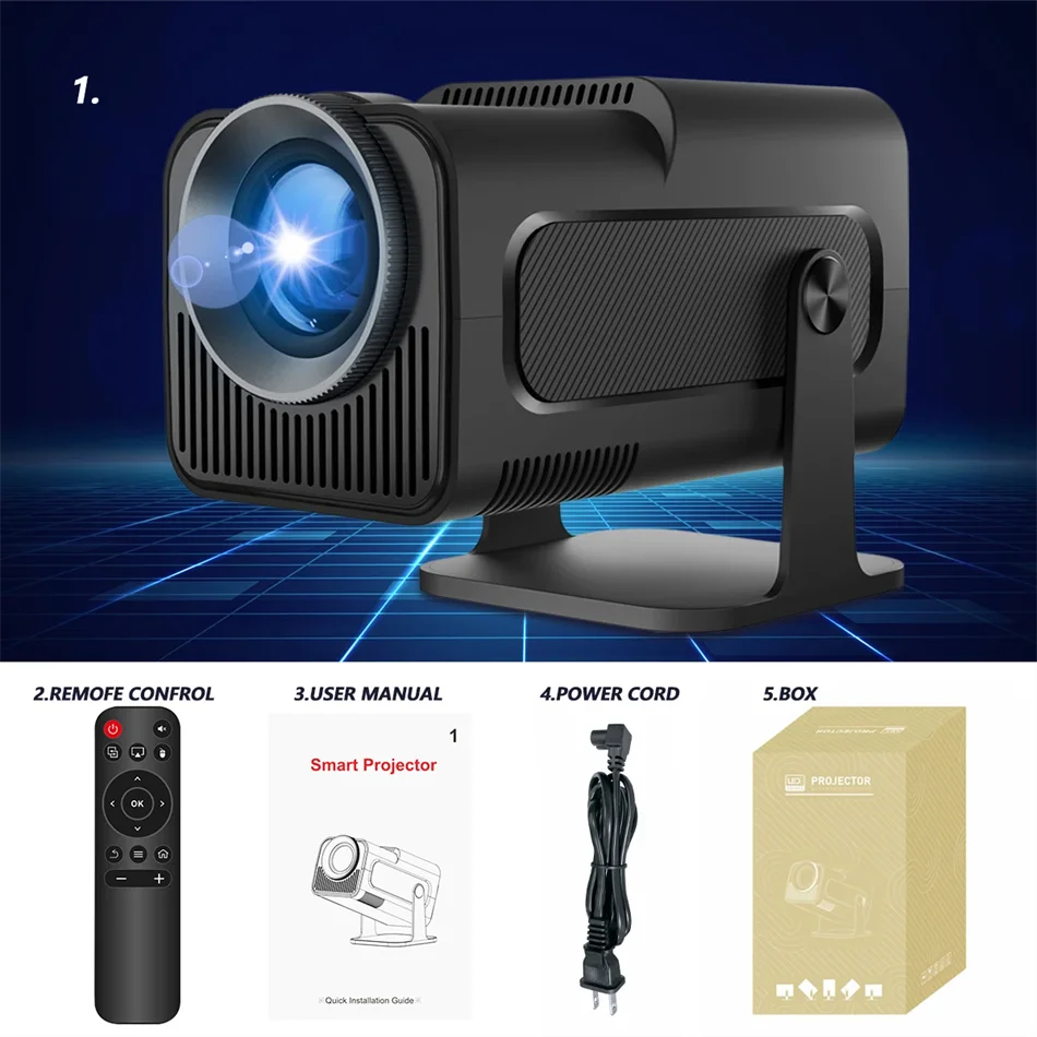 2025 4K Android 11 Projector Native 1080P 390ANSI HY320 mini Dual Wifi6 BT5.0 1920*1080P Cinema portable Projetor upgrated HY300