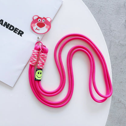New colorful woven cartoon lanyard mobile phone lanyard wrist strap Crossbody rope anti-loss rope key bag multi-purpose lanyard