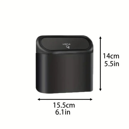 Car Trash Can Bin with Lid Universal Vehicle Mini Leakproof Garbage Can Bin Car Organizers and Storage for Auto Office Home