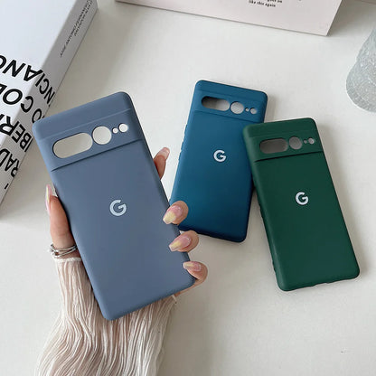 For Google Pixel 8 8Pro 8a 7 7Pro 7a Case Silky Silicone Soft-Touch Back Cover For Pixel 6 6Pro 6a Shockproof Protective Coque