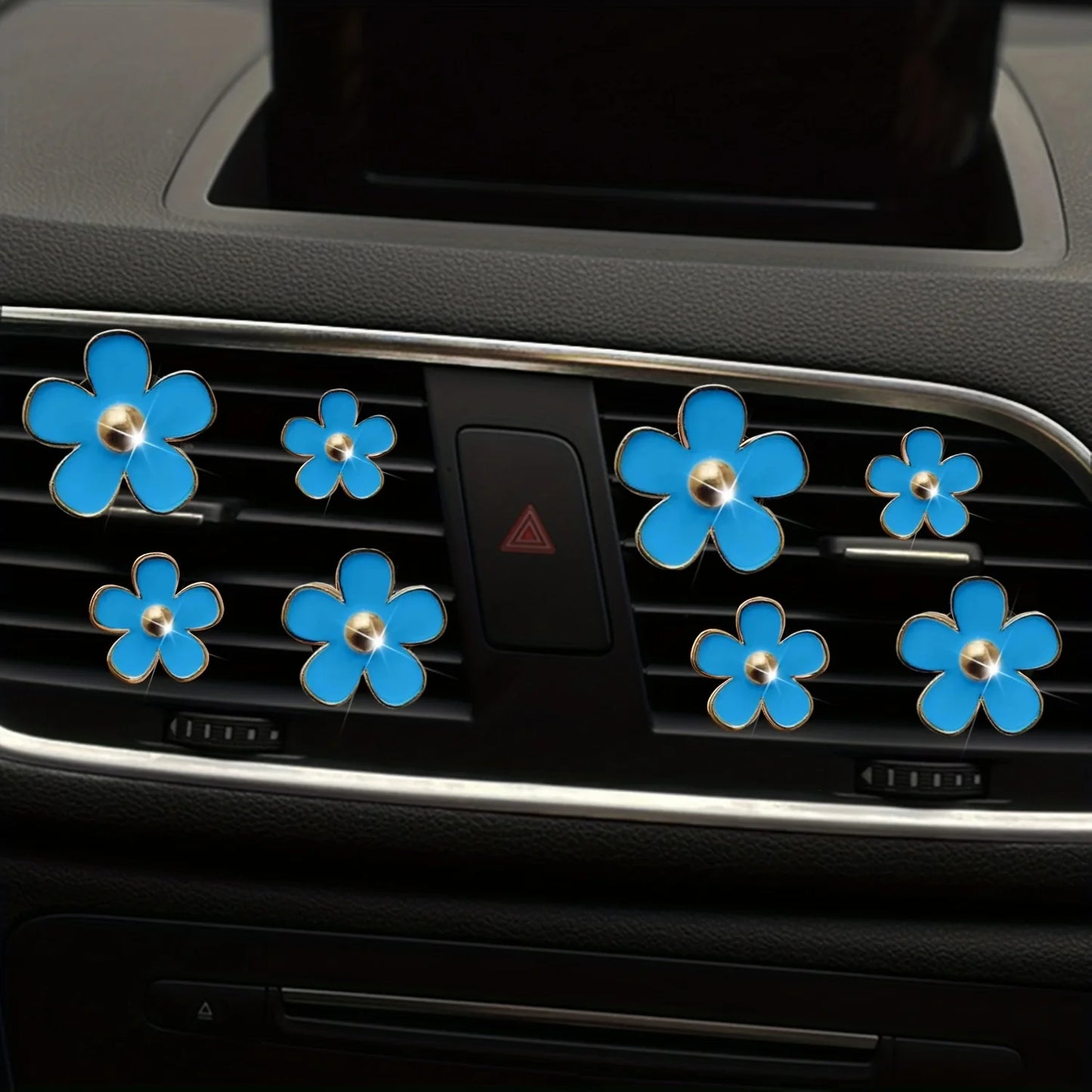 4-8pcs/set Small Car Air Outlet Perfume Decoration Clip Flower Daisy Design Car Interior Aromatherapy Fresheners Diffuser Access