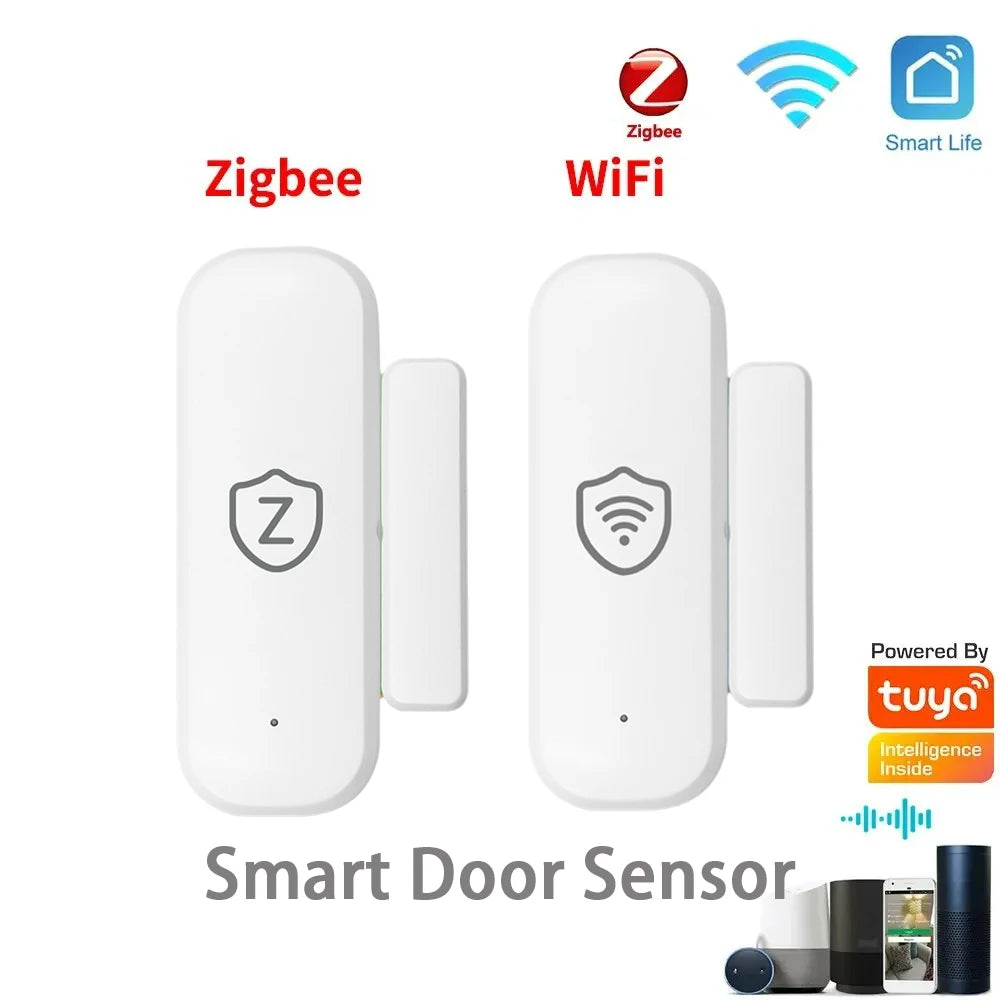 Tuya Zigbee Door Sensor Smart WiFi Door Detector Wireless Security Automation Works With Smart Home APP Voice Alexa Google Home