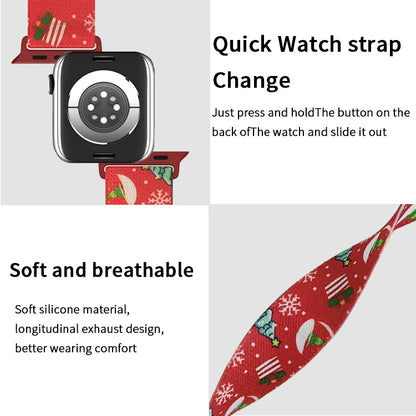 Christmas strap for Apple Watch Bands for 40mm 41mm 42mm 44mm 45/ 46mm Elastic Replacement Band for iWatch Series 11 10 9 8 SE