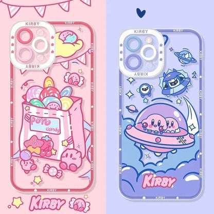 Stars K-Kirby Clear Phone Case For Samsung Galaxy S24 S23 S22 Ultra S21 S20 FE Note 20 10 Plus A15 A25 A35 A55 Silicone Cover