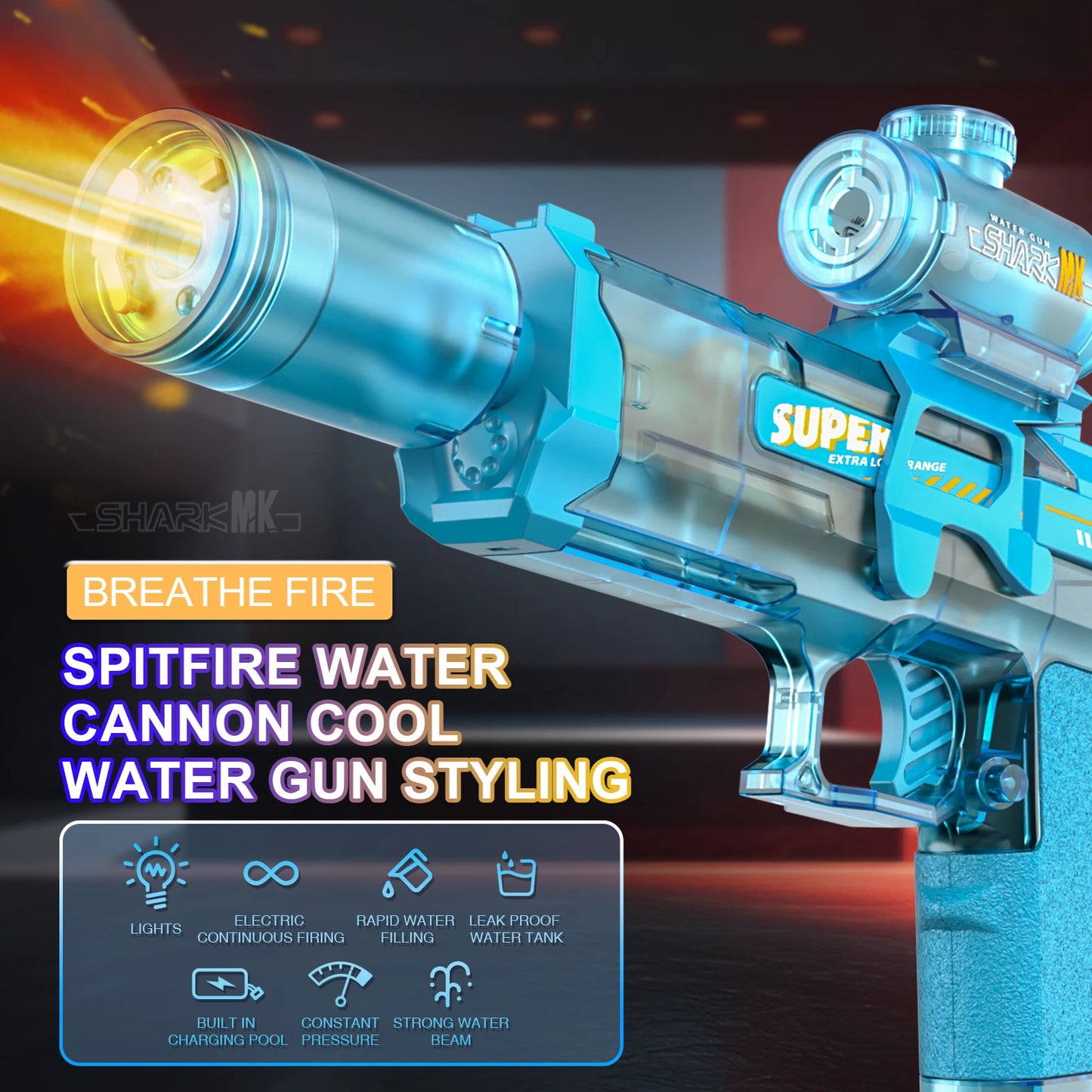 Summer New Ice Mouse Electric Water Gun Pistol Shooting Toy Full Automatic Shoot  Outdoor Toy For Children Boys Girl Adults Gift