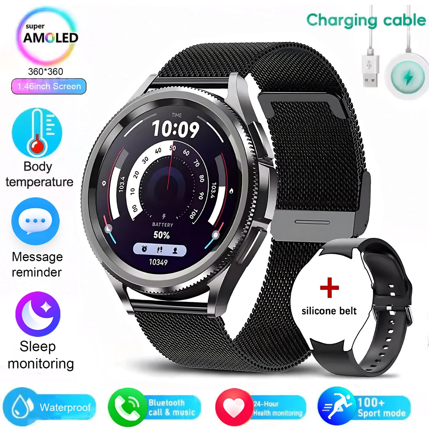 For android And iOS Watch 6 Classic Smart Watch Women Men Sports Fitness Health Waterproof Bluetooth Call Smartwatch 2025 New