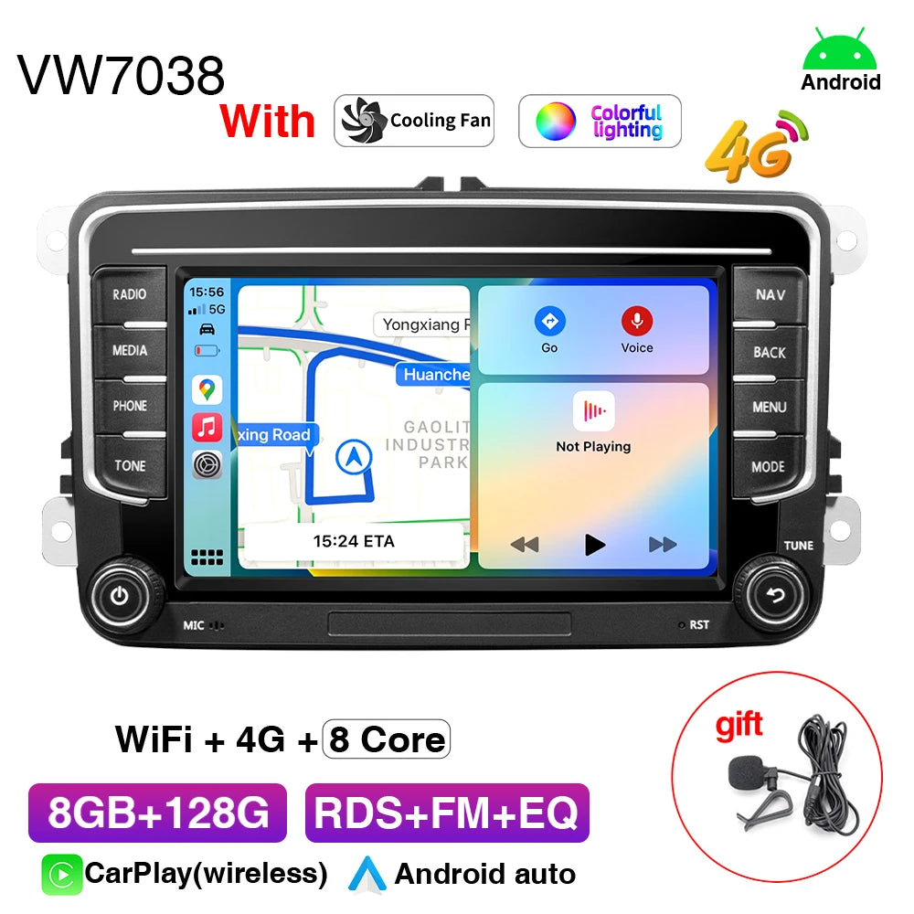 GRANDnavi Android13 Car Radio GPS For VW Volkswagen Skoda Octavia Golf 5 6 Touran Passat B6 Polo Jetta 2Din Multimedia Player