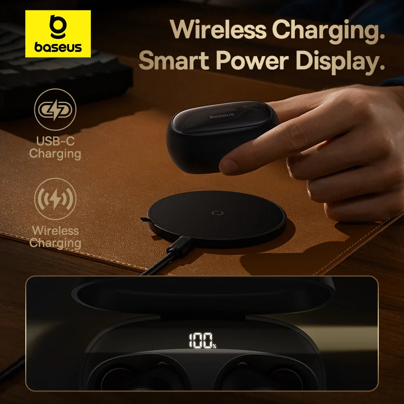 Baseus Bowie MA10s Wireless Earphones 48dB Noise Cancelling Bluetooth 5.3 Headphones 38H Playtime IPX4 Waterproof Sports Earbuds
