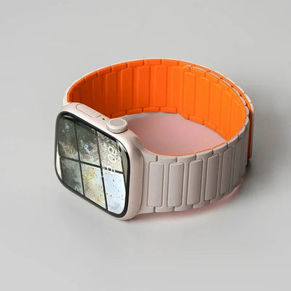 Silicone Strap for Apple Watch 46mm 42mm 49mm 45mm 41mm 44mm 40mm Magnetic Band for IWatch Ultra 2 Series 10 9 8 7 6 SE 5 4 3