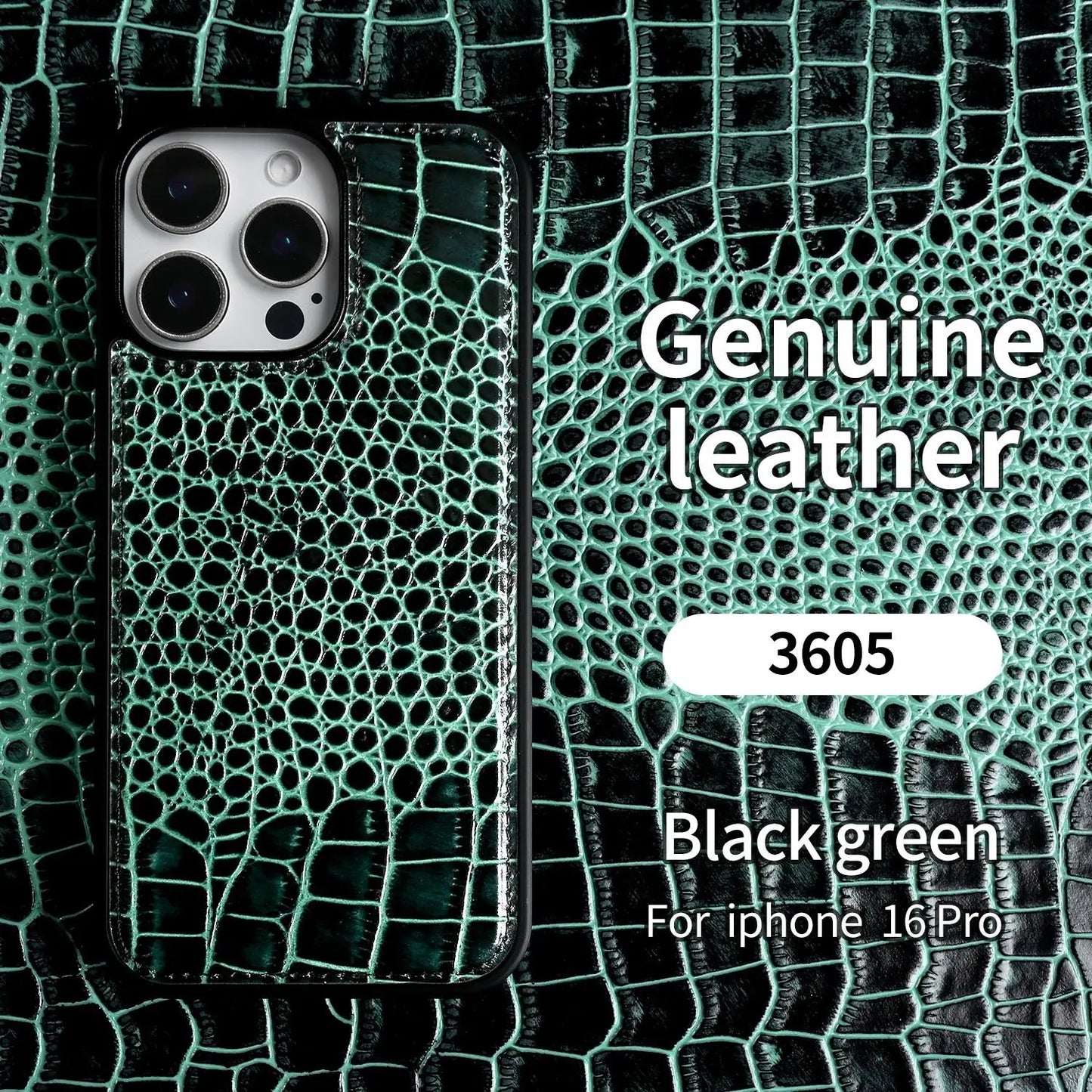 Premium Crocodile Pattern Genuine Leather Case For iPhone 16 Pro Max 15 14 13 12 11 XR Cowhide Back Cover Shell Protective Capa