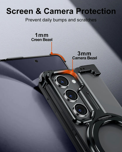 Eary Frameless Case for Samsung Galaxy Z Fold 7 Magsafe with 360°Rotation Stand Magnetic  Wireless Charging Aluminum Phone Cover