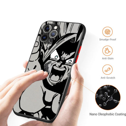 Luxury D-Dragon Ball Goku Frosted Translucent For Apple iPhone 15 14 13 12 11 XS XR X 8 7 SE Pro Max Plus Mini Funda Phone Case