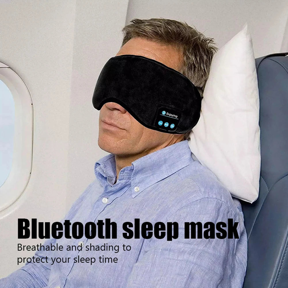 Fone Bluetooth Earphones Sports Sleeping Headband Elastic Wireless Headphones Music Eye Mask Wireless Bluetooth Headset Headband - covers4phones