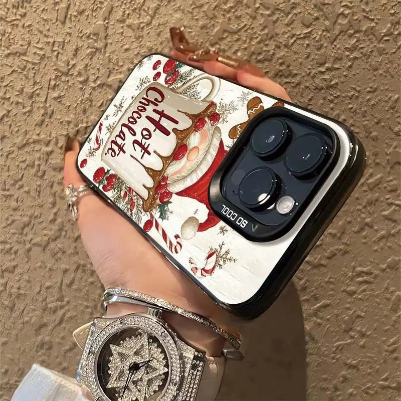 Christmas Santa Claus Red Fruit Phone Case for iPhone 11 12 13 14 15 16 17 17Air Pro Max XS X XR 8 7 Plus Shockproof Hard Cover