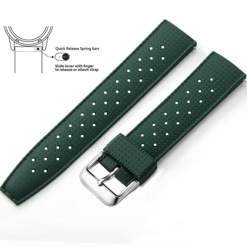Tropical Silicone Watch Band Quick Release Watch Band 18mm 20mm 22mm Rubber Tropic Smart Watch Strap for Oris Seiko Citizen
