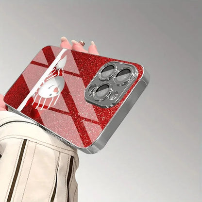 Christmas Santa Claus Snowman Pattern Glass Electroplated PHONE Case for iPhone Case for 11/12/13/14/15/16/17 Pro MAX