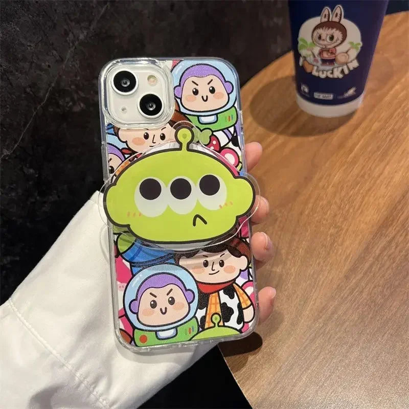 Anime Cute Cartoon Phone Ring Magnetic Wireless Charging Finger Grip for IPhone 16/15/14/13/12/11 Funny Universal Bracket Holder
