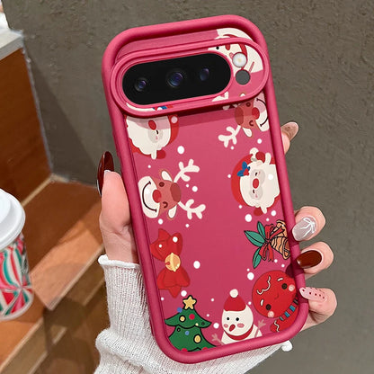 Cute Christmas Phone Case For Google Pixel 9 Pro XL 9 8 Pro 8A 7A Shockproof Soft Silicone Protector Cover For Pixel 9 8 7 Pro