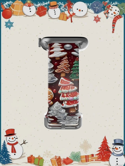 Silicone Strap For Apple Watch Band 45mm 44mm 40mm 41 42-38mm Christmas Bracelet iwatch Series 8 7 se 3-6 9 10 11 Ultra 2 49mm