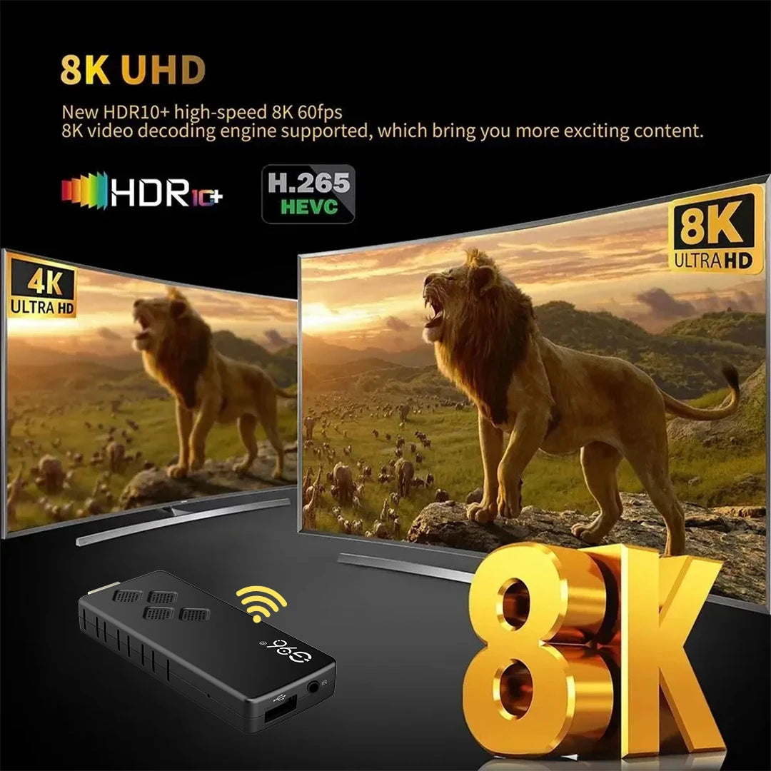 G96 Smart Tv stick Android13.0 Q2 Allwinner H313 BT5.0 Google Voice 4k Dual Wifi Youtube Multi Language Streaming Media Player