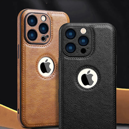 High Quality PU Leather Case for Apple iPhone 16 Pro Max 11 12 13 14 15 Plus X XR Logo View Luxury Business Mobile Phone Cover