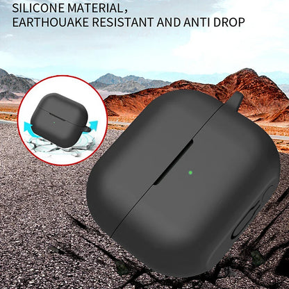 Silicone Earphone Protective Cover with Carabiner for Samsung Galaxy Buds 3 and 3 Pro Dustproof Skin Sleeve