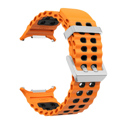 NEW Marine Silicone Strap For Samsung watch ultra 47mm Bracelet No Gaps Sport two-tone Band for Galaxy 7 ultra watchband straps