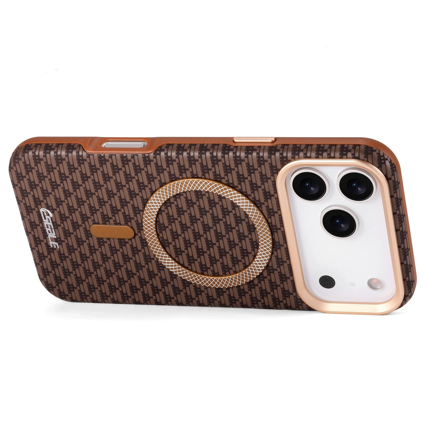 Luxury Business Bitmap Leather Magnetic Phone Case For iPhone 17 16 15 14 13 Pro Max 17Pro 17Air Metal Lens Button Bumpe Cover