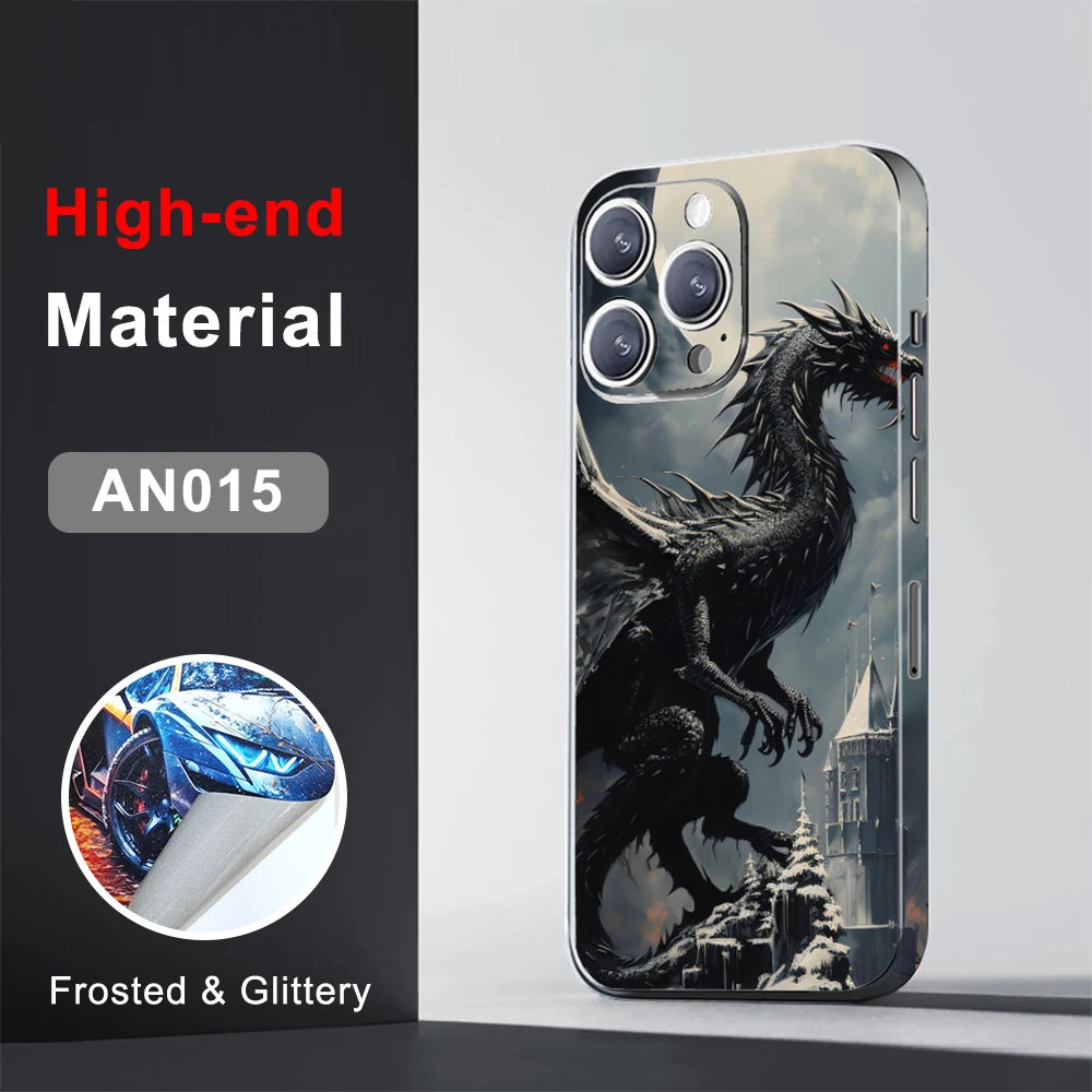 CASEKiTTY Skin Wrap Sticker Back Film For iPhone 15 Pro Max 14 Plus 13 12 Mini Protective Decal Side Frame Back Screen Protector