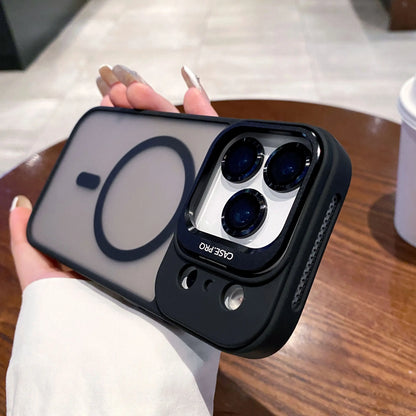 Matte Translucent lens holder film Magnetic Case For IPhone 17 Air 16 14 13 15 12 11 Pro Max Plus Magsafe Armor Shockproof Cover