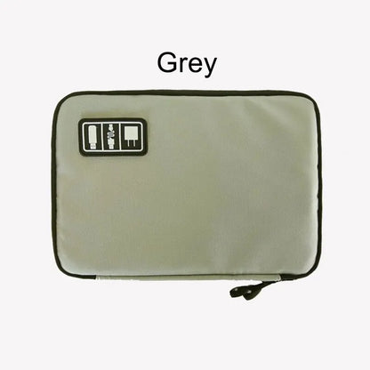1pc Black Green Storage Bag Electronic Accessory Organizer Portable Usb Data Cable Charger Plug Travel Waterproof Organizer - covers4phones