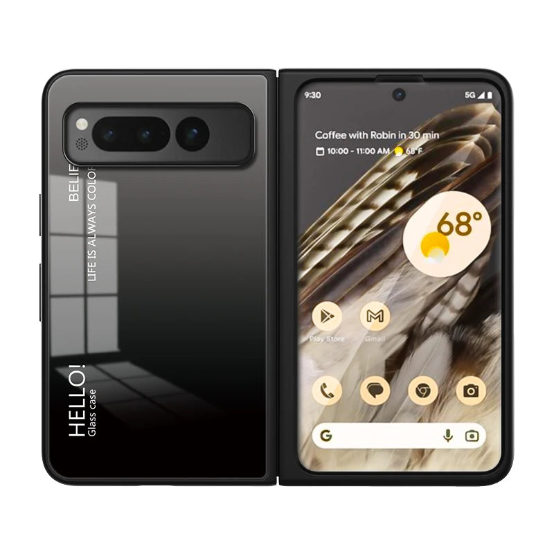 Google Pixel Fold gradient pattern glass phone case