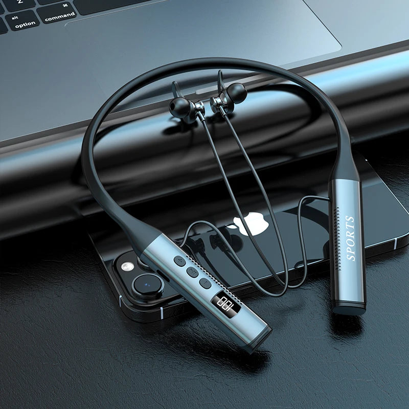 70H Ultra-Long Playtime Bluetooth 5.4 Neckband Earphones with Mic & Ear Monitor – Karaoke Ready, Bass Stereo Sound