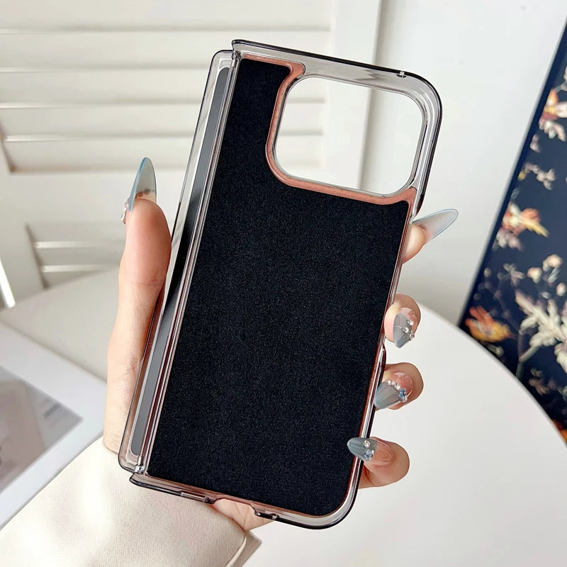 For Google Pixel 10 Pro Fold Case ELVEV Magnetic Luxury Plain PU Leather with Rotatable Ring Stand Phone Cover