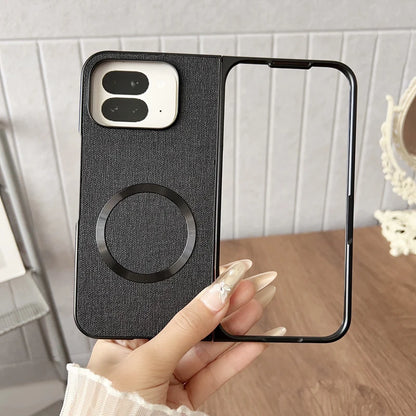 For Google Pixel 10 Pro Fold Case Magnetic PU Leather Lichee Pattern +PC Anti-slip Ultra Thin Cover for Google Pixel 10 Pro Fold