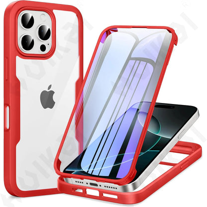 Case For iPhone 17 16 15 14 13 12 11 Pro Max Plus XS Max Plus 20245 360 Full Shockproof Silicone Screen Protection Phone Cover